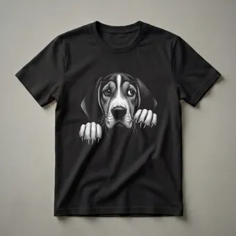 Treeing Walker Coonhound Peeking Dog Graphic T-Shirt for Dog Lovers