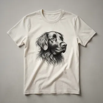 Flat-Coated Retriever Line Art Graphic T-Shirt for Dog Lovers