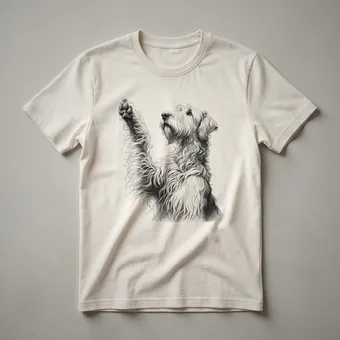 Irish Wolfhound Dog Raising Paw Graphic T-Shirt for Dog Lovers