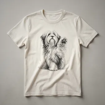 Tibetan Terrier Dog Paw Graphic T-Shirt for Dog Lovers