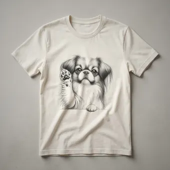 Japanese Chin Dog Paw Print Graphic T-Shirt for Dog Lovers