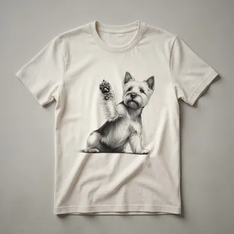 Norwich Terrier Dog Raising Paw Graphic T-Shirt for Dog Lovers