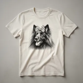 Belgian Tervuren Mom Distressed Dog Portrait T-Shirt for Women