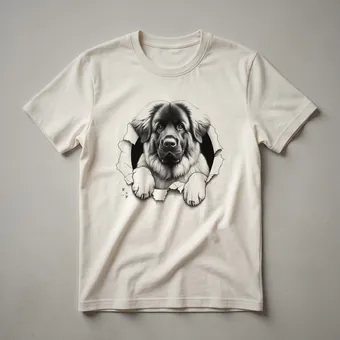 Funny Leonberger Peeking Dog Graphic T-Shirt for Dog Lovers