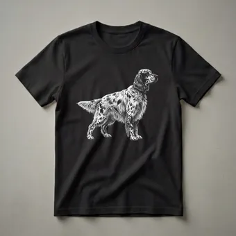 English Setter Dog Sketch Graphic T-Shirt for Dog Lovers