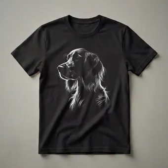 English Setter Dog Face Line Art Graphic T-Shirt for Dog Lovers