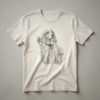 Funny English Setter Dog Paw T-Shirt for Dog Lovers