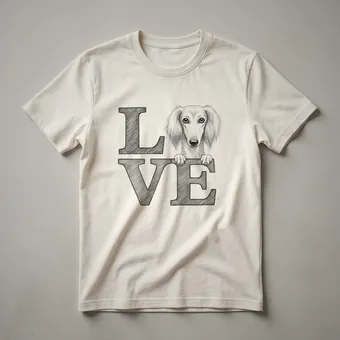 Saluki Dog Line Art Graphic T-Shirt for Dog Lovers