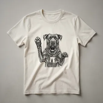 Funny Boerboel Dog Raising Paw Graphic T-Shirt for Dog Lovers