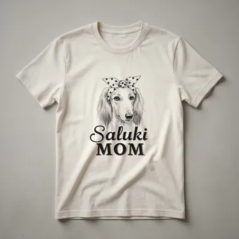 Saluki Mom Graphic T-Shirt for Women Who Love Their Sighthounds
