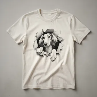 Funny Saluki Peeking Dog Graphic T-Shirt for Dog Lovers