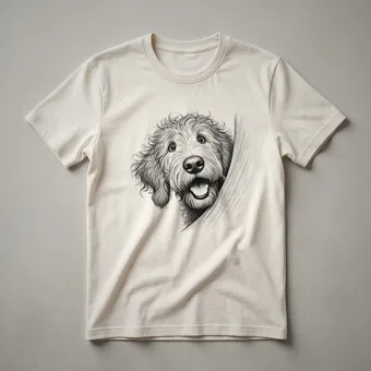 Funny Labradoodle Peeking Dog Graphic T-Shirt for Dog Lovers