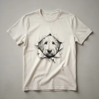 Cute Labradoodle Peeking Dog Graphic Design T-Shirt for Dog Lovers