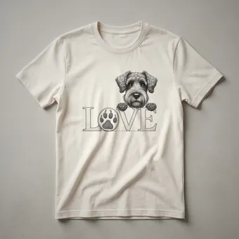 Schnoodle Dog Love Paw Graphic T-Shirt for Dog Lovers