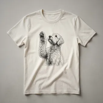 Goldendoodle Dog Paw Heart Graphic T-Shirt for Dog Lovers
