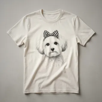Maltipoo Mom Playful Dog Face Graphic T-Shirt for Women