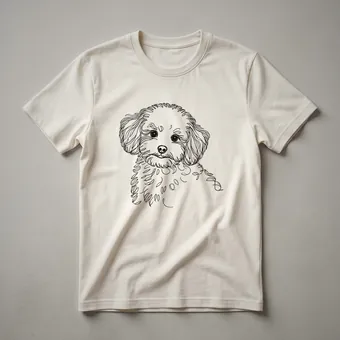 Maltipoo Dog Line Art Graphic T-Shirt for Dog Lovers
