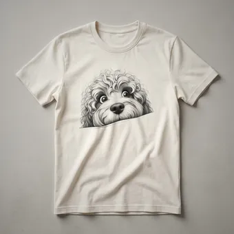Funny Cockapoo Peeking Dog Graphic T-Shirt for Dog Lovers
