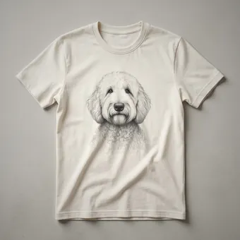 Goldendoodle Dog Sketch Graphic T-Shirt for Dog Lovers