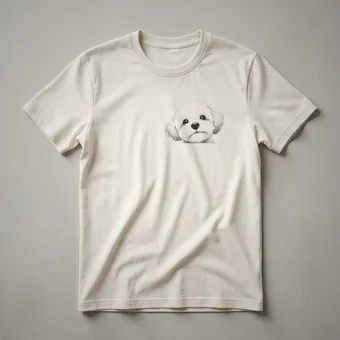 Funny Maltipoo Dog Peeking Floral Graphic T-Shirt for Dog Lovers