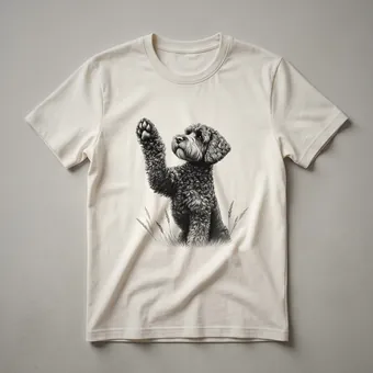 Schnoodle Dog Raising Paw Graphic T-Shirt for Dog Lovers