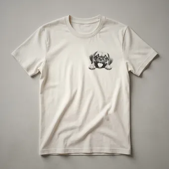 Funny Puggle Dog Peeking Graphic T-Shirt for Dog Lovers