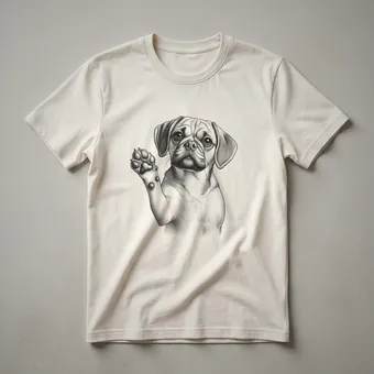 Puggle Raising Paw Graphic T-Shirt for Dedicated Dog Lovers