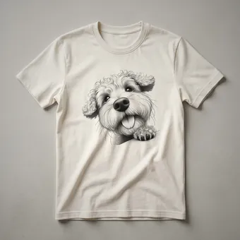 Funny Schnoodle Peeking Dog Graphic T-Shirt for Dog Lovers