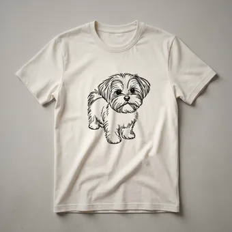 Shorkie Dog Line Art Graphic T-Shirt for Dog Lovers