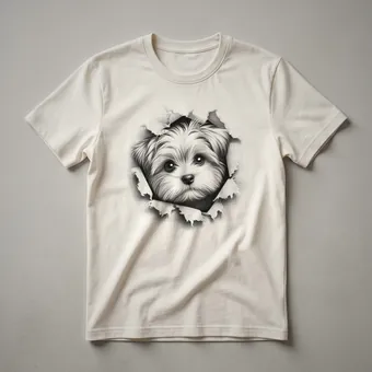 Cute Morkie Dog Peeking Graphic T-Shirt for Dog Lovers