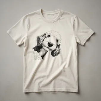 Funny Sheepadoodle Peeking Dog Graphic T-Shirt for Dog Lovers