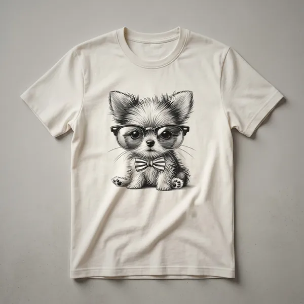 White graphic t-shirt featuring a distressed illustration of a Chorkie dog's face with the text 'Chorkie Dad' below.