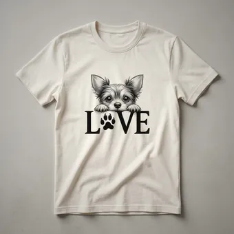 Chorkie Dog Love Paw Heart Graphic T-Shirt for Dog Lovers