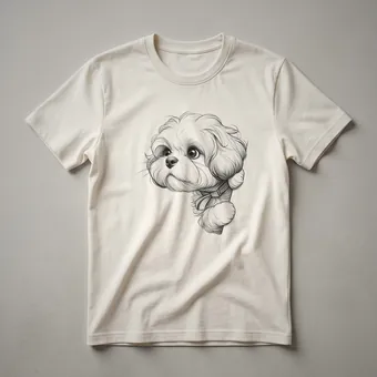 Funny Cavachon Peeking Dog Graphic T-Shirt for Dog Lovers