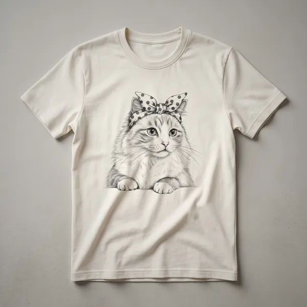 White graphic t-shirt featuring a Ragdoll cat face illustration with the text 'Ragdoll Cat Mom' below.