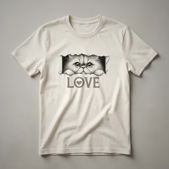 Persian Cat Face Graphic T-Shirt for Cat Lovers