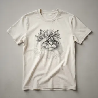 Floral Ragdoll Cat Memorial Graphic T-Shirt for Cat Lovers