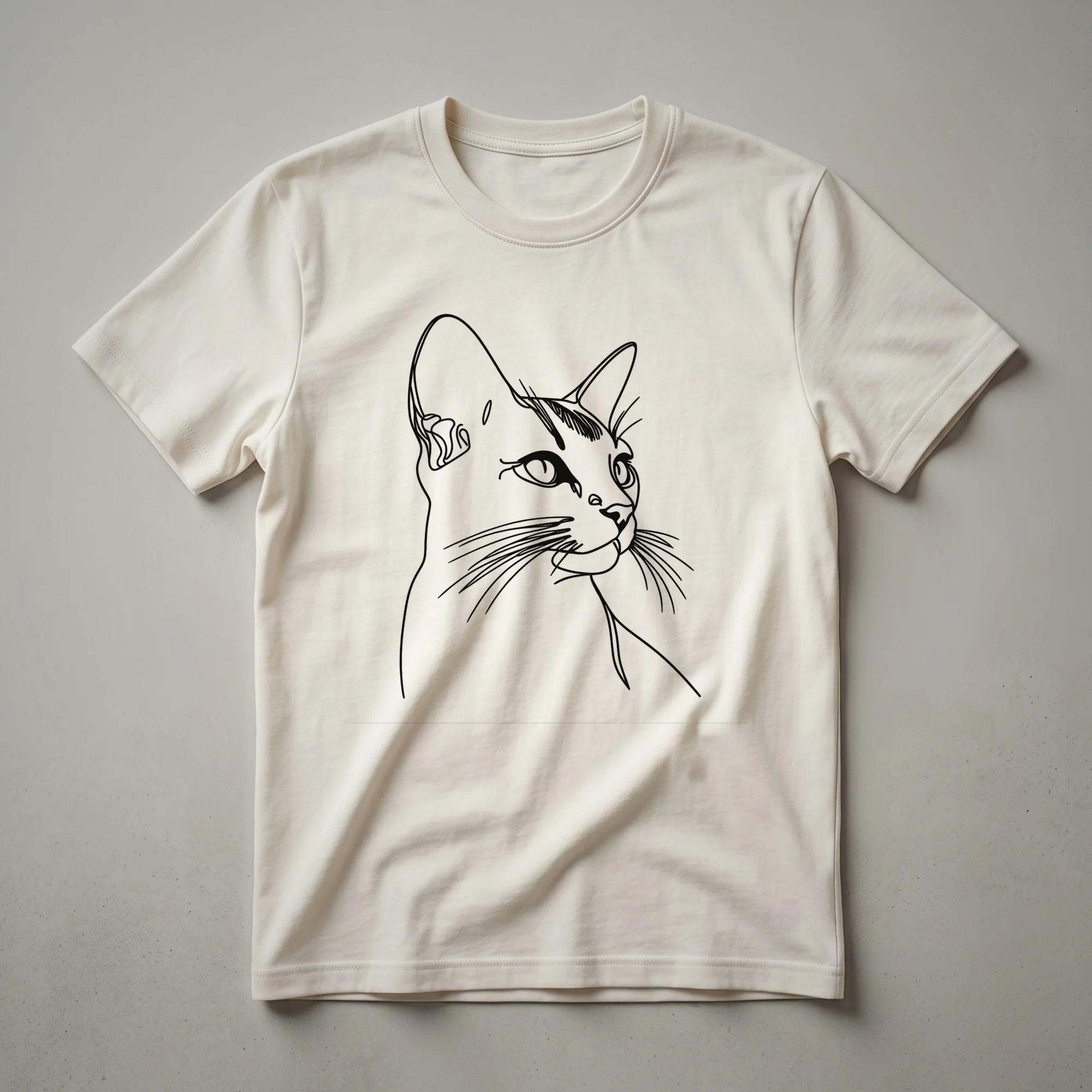 Abyssinian Cat Line Art Graphic T-Shirt for Cat Lovers