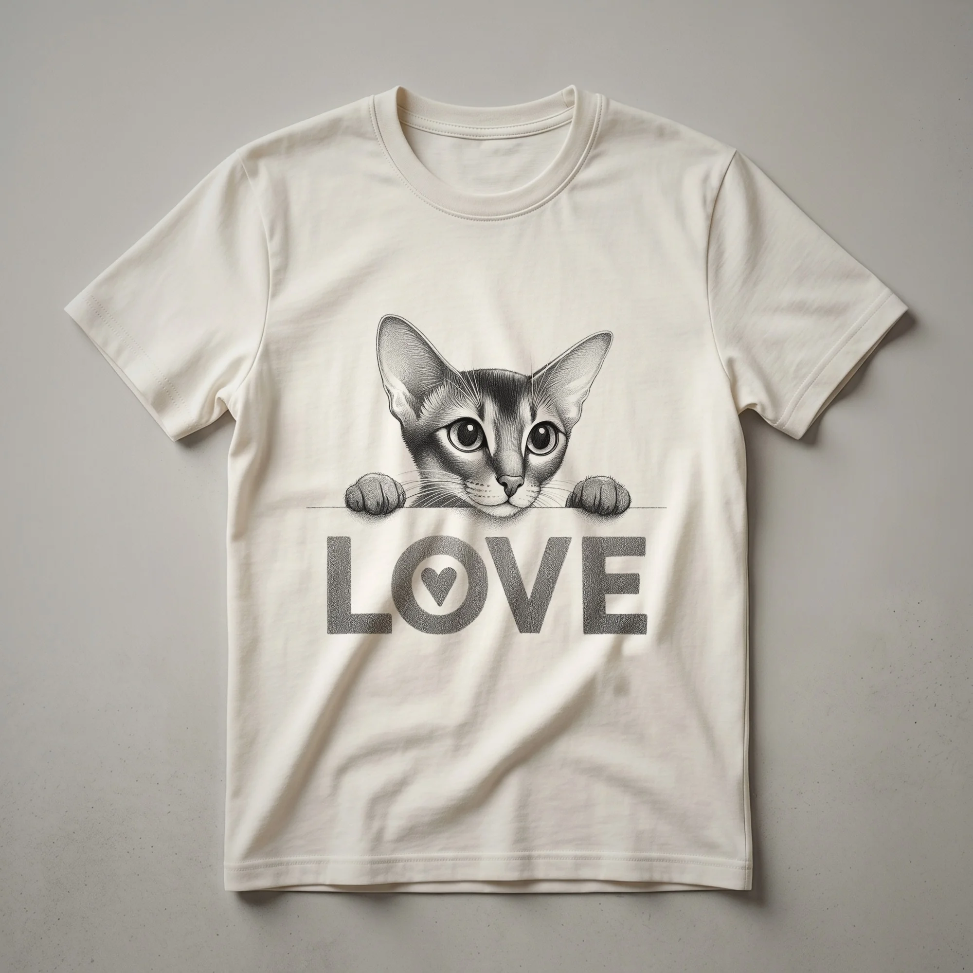 Abyssinian Cat Face Graphic T-Shirt for Cat Lovers