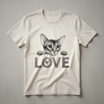 Abyssinian Cat Face Graphic T-Shirt for Cat Lovers