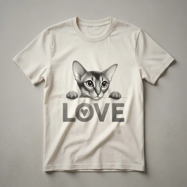 Abyssinian Cat Face Graphic T-Shirt for Cat Lovers