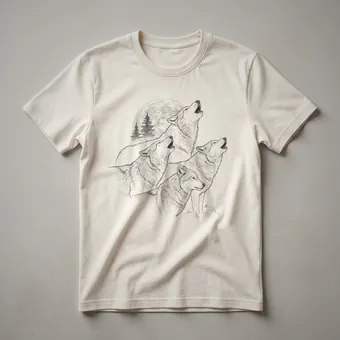 Wolf Pack Howling at the Full Moon Graphic T-Shirt for Wildlife Lovers