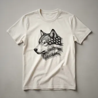 Wolf American Flag Graphic T-Shirt for Patriotic USA Lovers