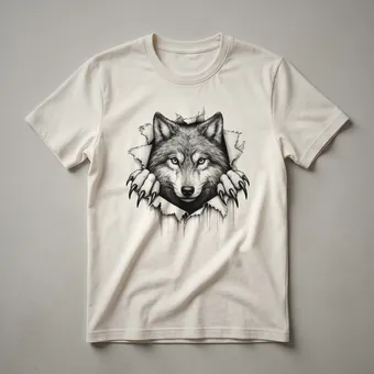 Wolf Peeking With Claws Graphic T-Shirt for Wildlife Enthusiasts
