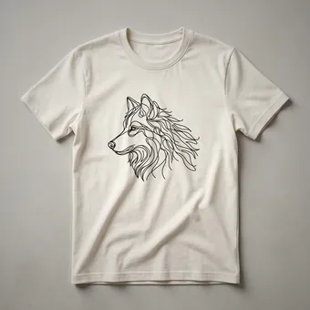 Minimalist Wolf Face Line Art Graphic T-Shirt for Wildlife Lovers