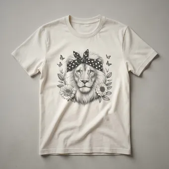 Majestic Lion Head Graphic T-Shirt for Wildlife Enthusiasts