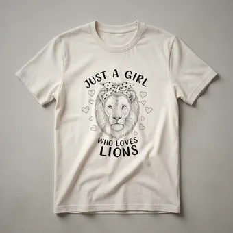 Cute Lion Head Graphic T-Shirt for Women Who Love Big Cats
