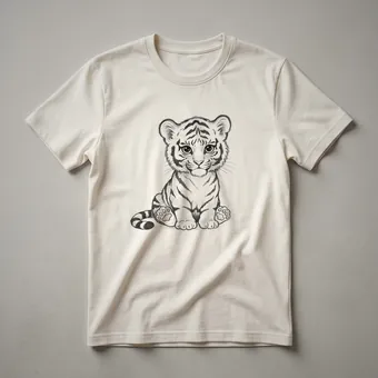 Cute Baby Tiger Cub Graphic T-Shirt for Wildlife Lovers