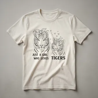 Tiger Floral Graphic T-Shirt for Women Who Love Big Cats