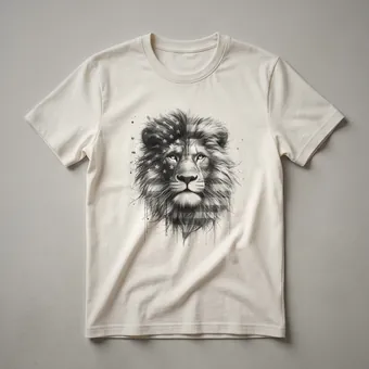 Majestic Lion American Flag Graphic T-Shirt for Patriots